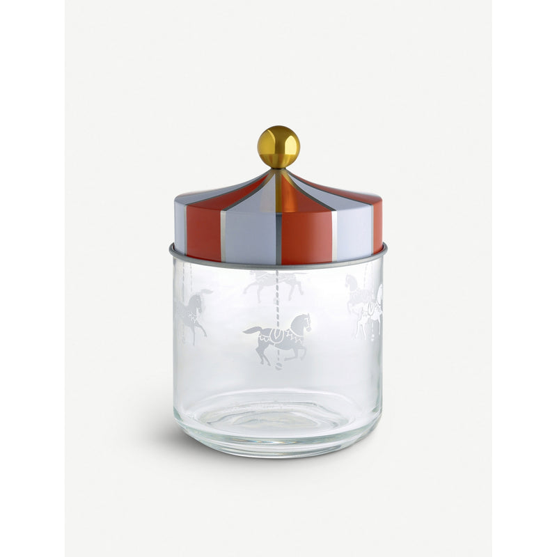 Alessi Circus glass jar 16cm with hermetic lid (British brand)