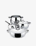 Alessi Mami five-piece stainless-steel cookware set, UK version