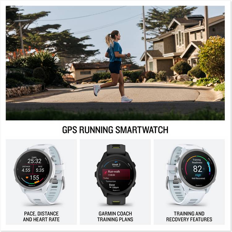 Garmin Forerunner 170 GPS running smartwatch Whitestone Cloud Blue - British product