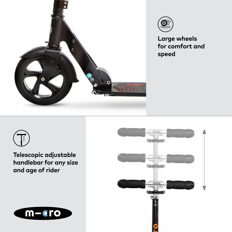 Micro Scooters Classic Foldable scooter black - British product