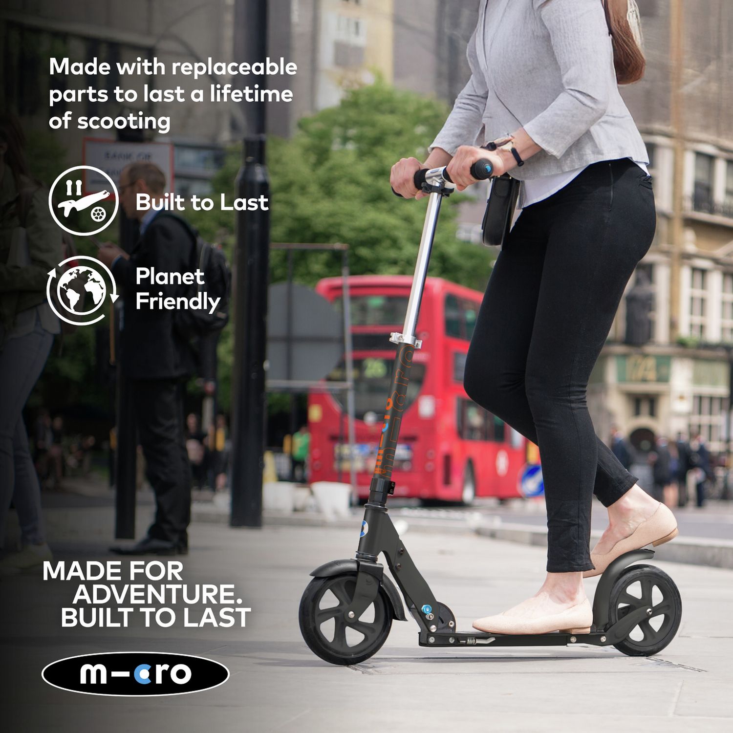 Micro Scooters Classic Foldable scooter black - British product