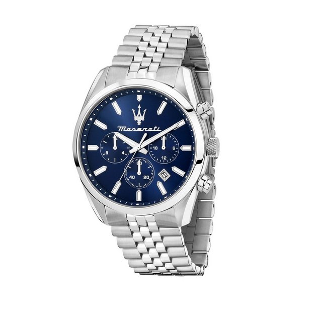 Maserati Attrazione men's watch blue dial stainless steel bracelet (British brand)
