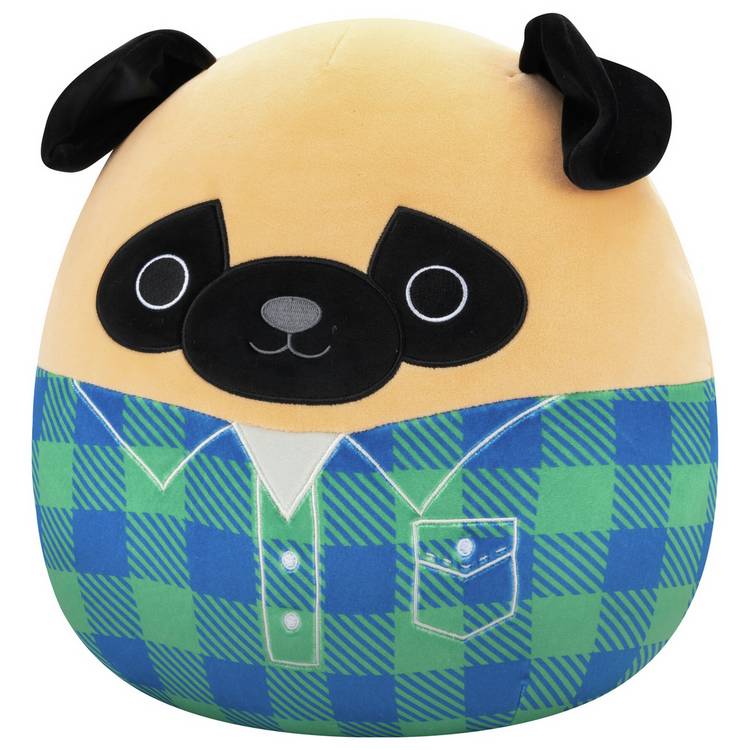 Squishmallows plush toy Prince the Brown Pug 12 inch, imported from the UK