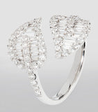 Anita Ko diamond leaf ring in 18kt white gold, imported from the UK