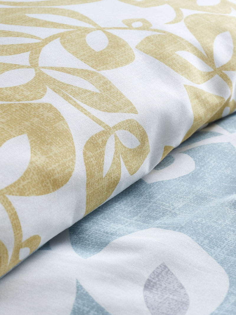 Catherine Lansfield Teal Blue Inga Leaf Duvet Cover and Pillowcase Set