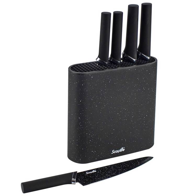 Scoville 5-piece non-stick knife block set, imported from the UK