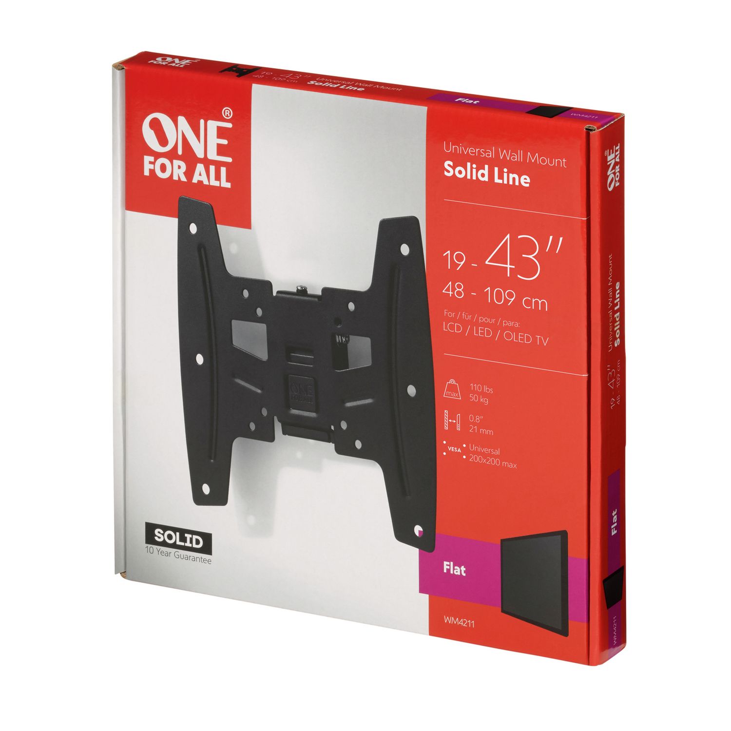 One For All WM4211 flat TV wall bracket UK version