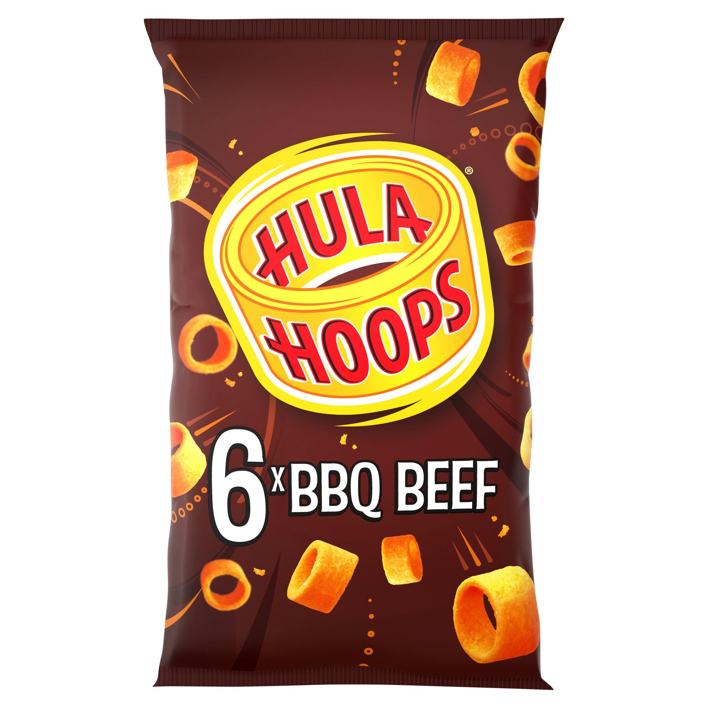 Hula Hoops BBQ Beef Potato Ring Crisps 6x24g GOODS Sainsburys   