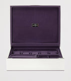 WOLF silver-plated watch and jewellery storage box with removable trays, 25x32x9cm (British brand)