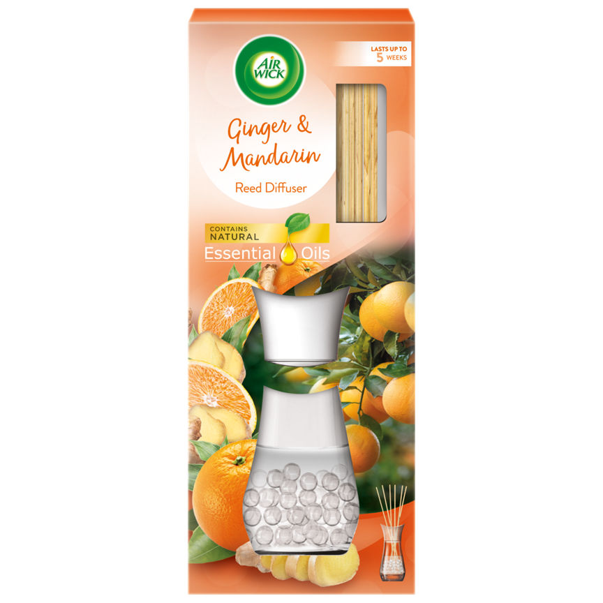 Air Wick Essential Oils Reed Diffuser Ginger and Mandarin General Household ASDA   