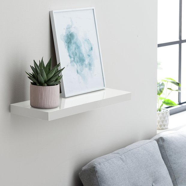 Argos Home floating shelf white gloss 60cm (British brand)