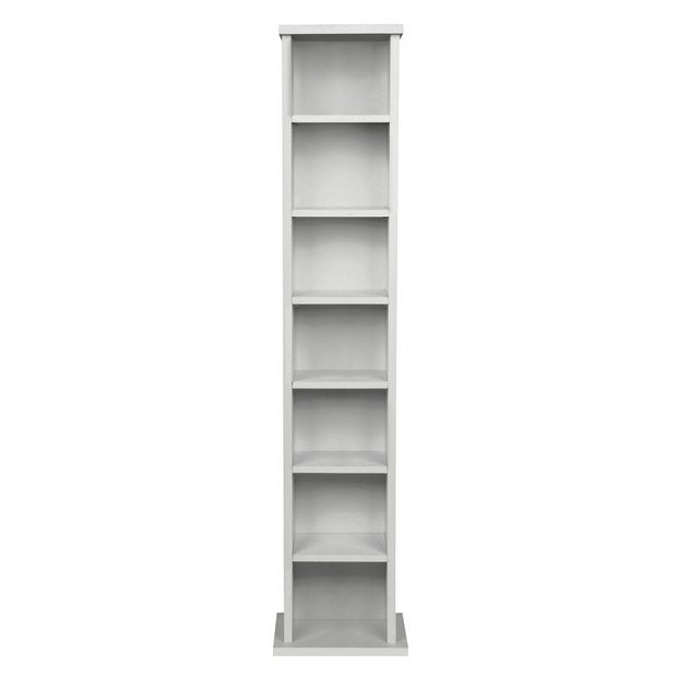 Argos Home media storage tower white wood effect - British product