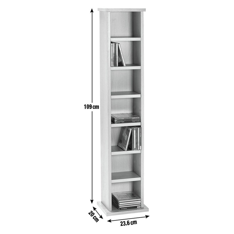 Argos Home media storage tower white wood effect - British product