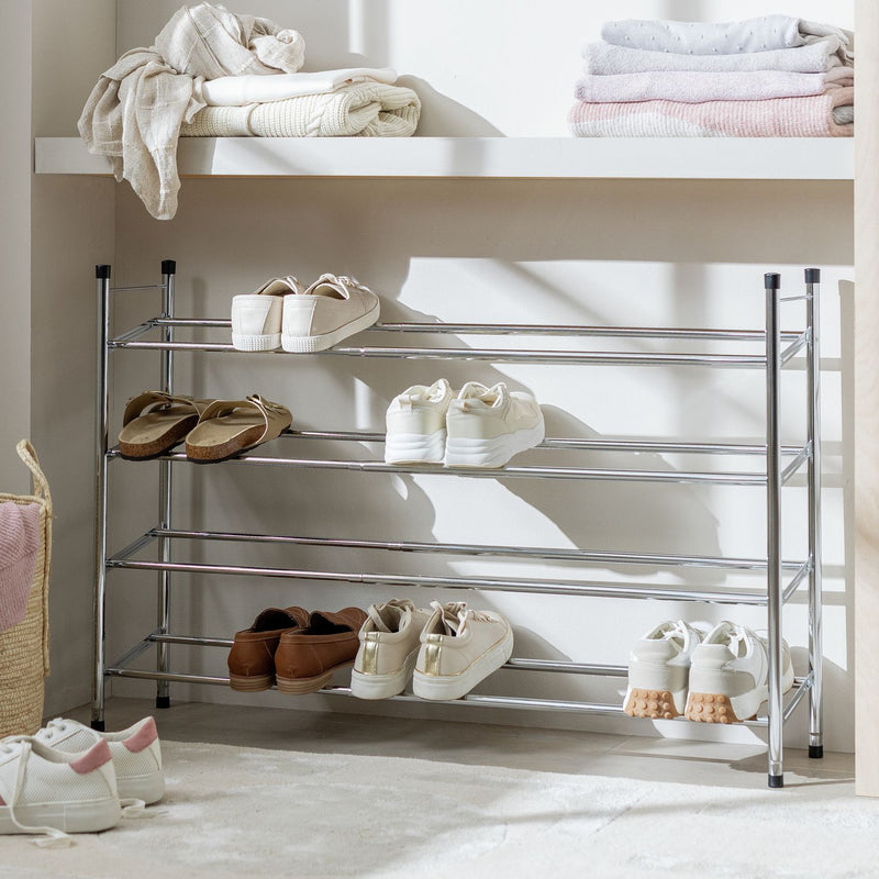 Argos Home Yori extendable chrome shoe rack, UK version