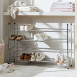 Argos Home Yori extendable chrome shoe rack, UK version