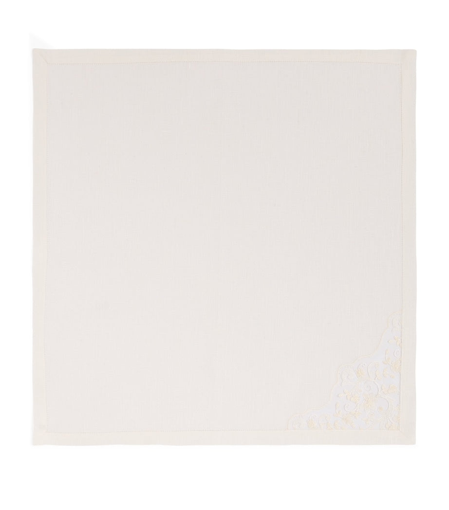 Dea linen lace-trim elite napkin 45cm x 45cm - British product