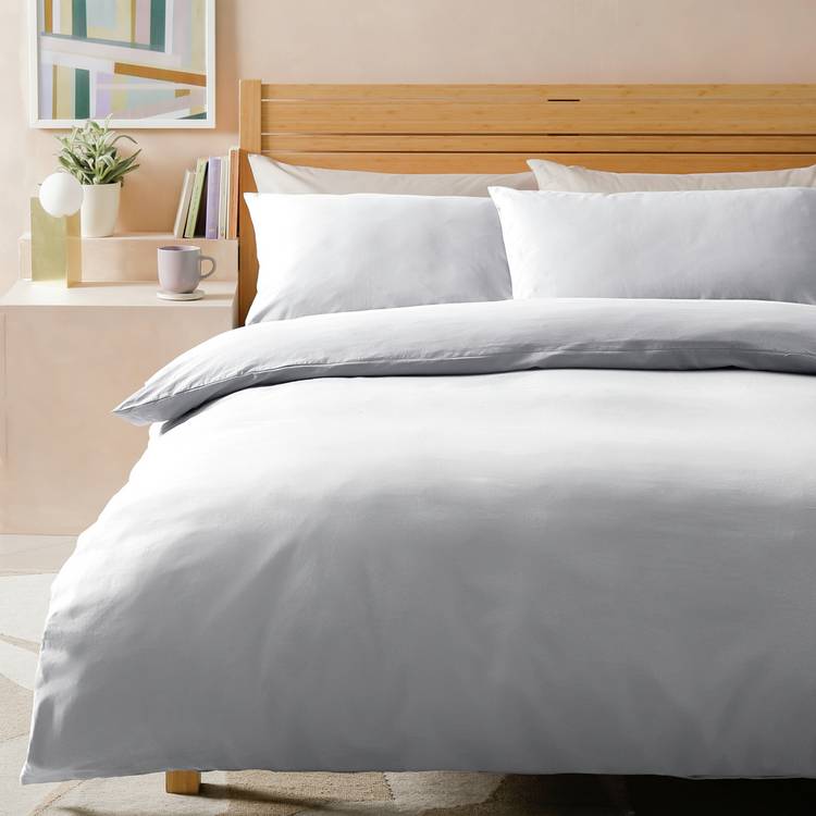 Habitat stonewashed cotton white single bedding set (British brand)