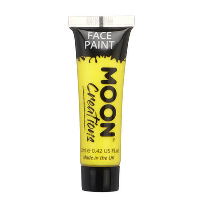 Peinture pour le visage Moon Creations, jaune, à base d'eau.