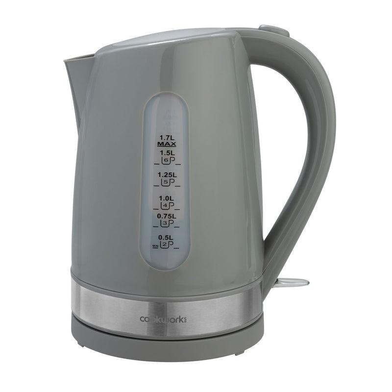 Cookworks plastic illuminated kettle 1.7 litre grey, UK version