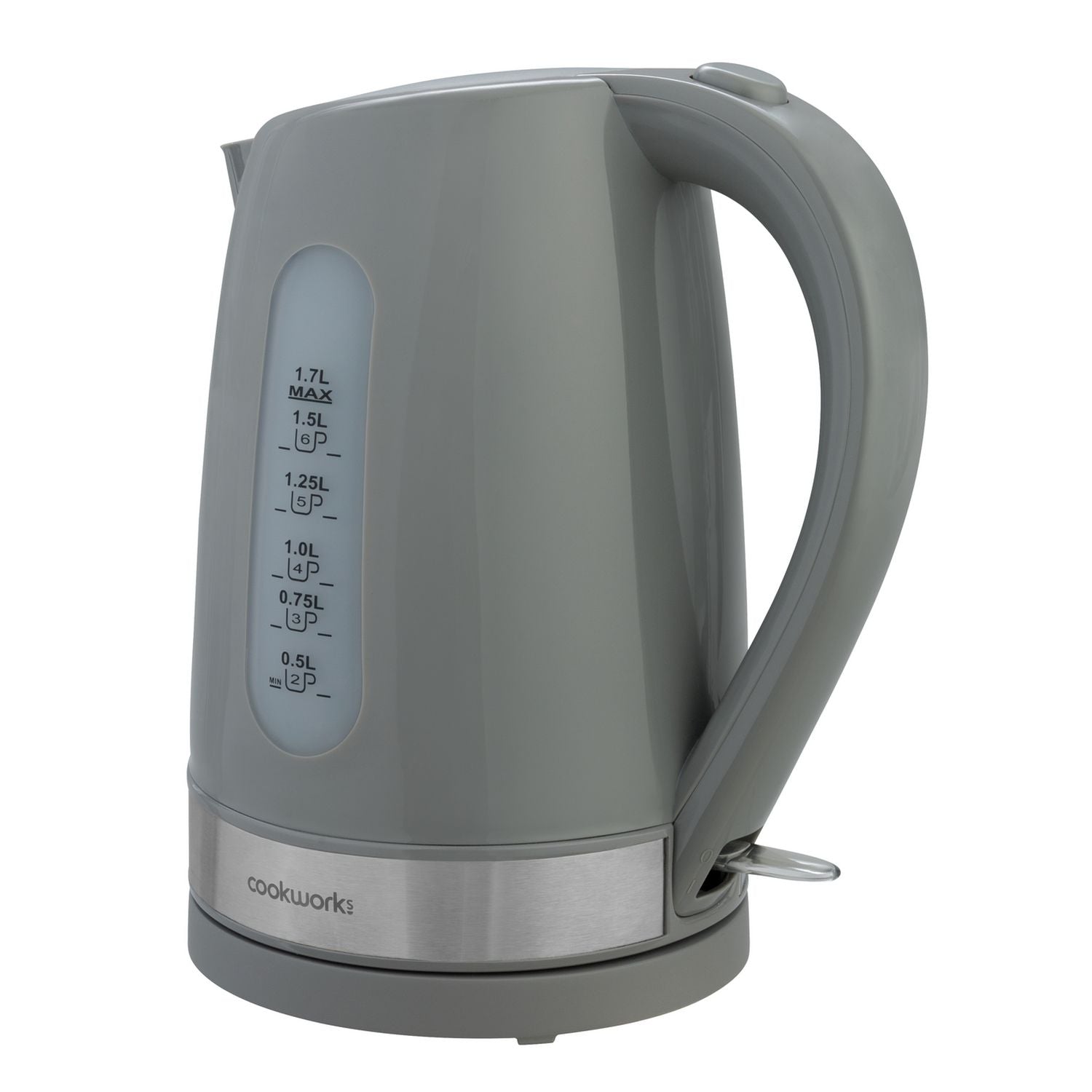 Cookworks plastic illuminated kettle 1.7 litre grey, UK version