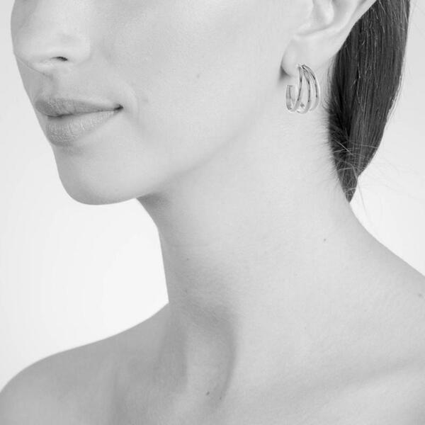 Cachet Gabby gold-plated hoop earrings 3cm (British brand)