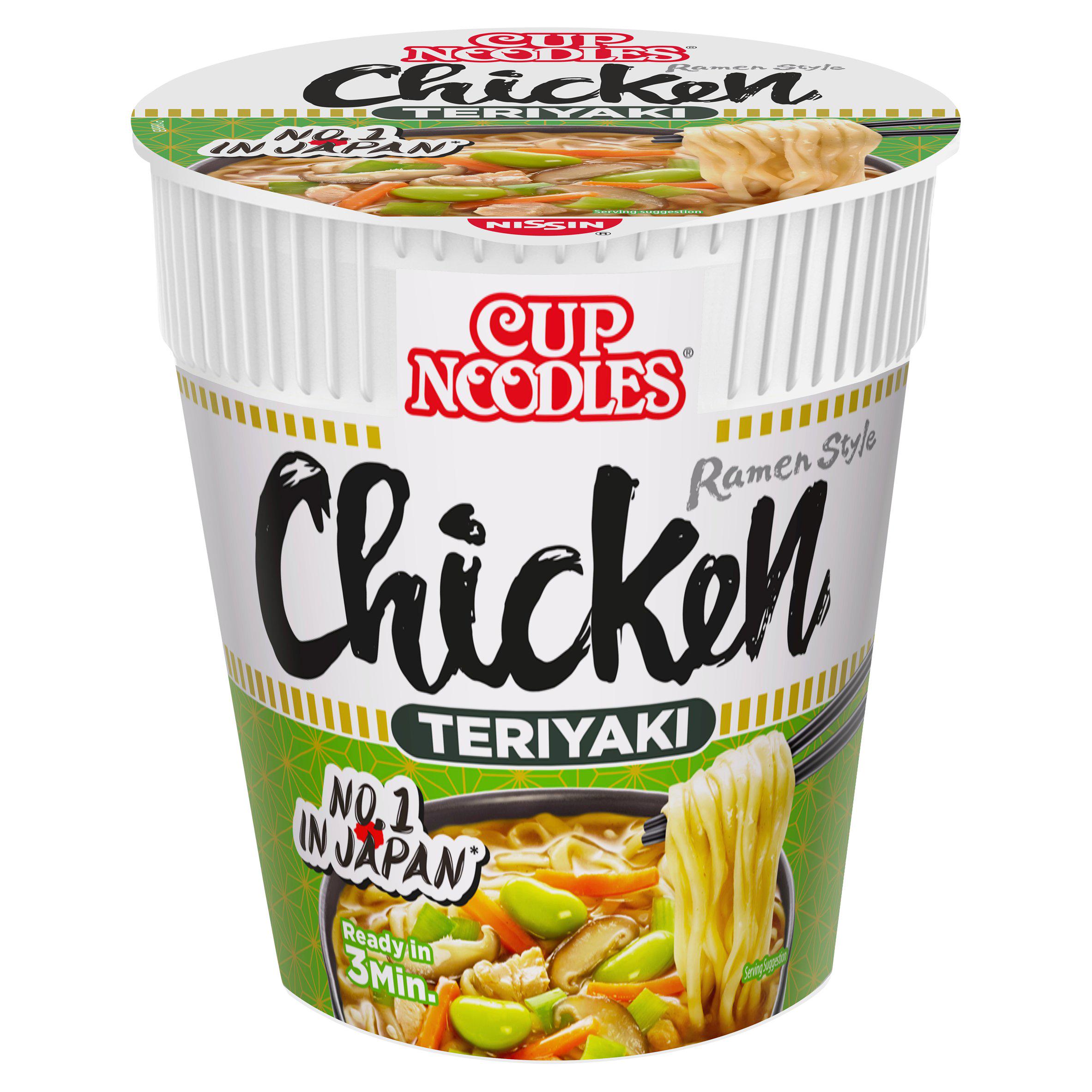 Nissin Cup Noodles Chicken Teriyaki Instant Ramen Style Pot 70g GOODS Sainsburys   