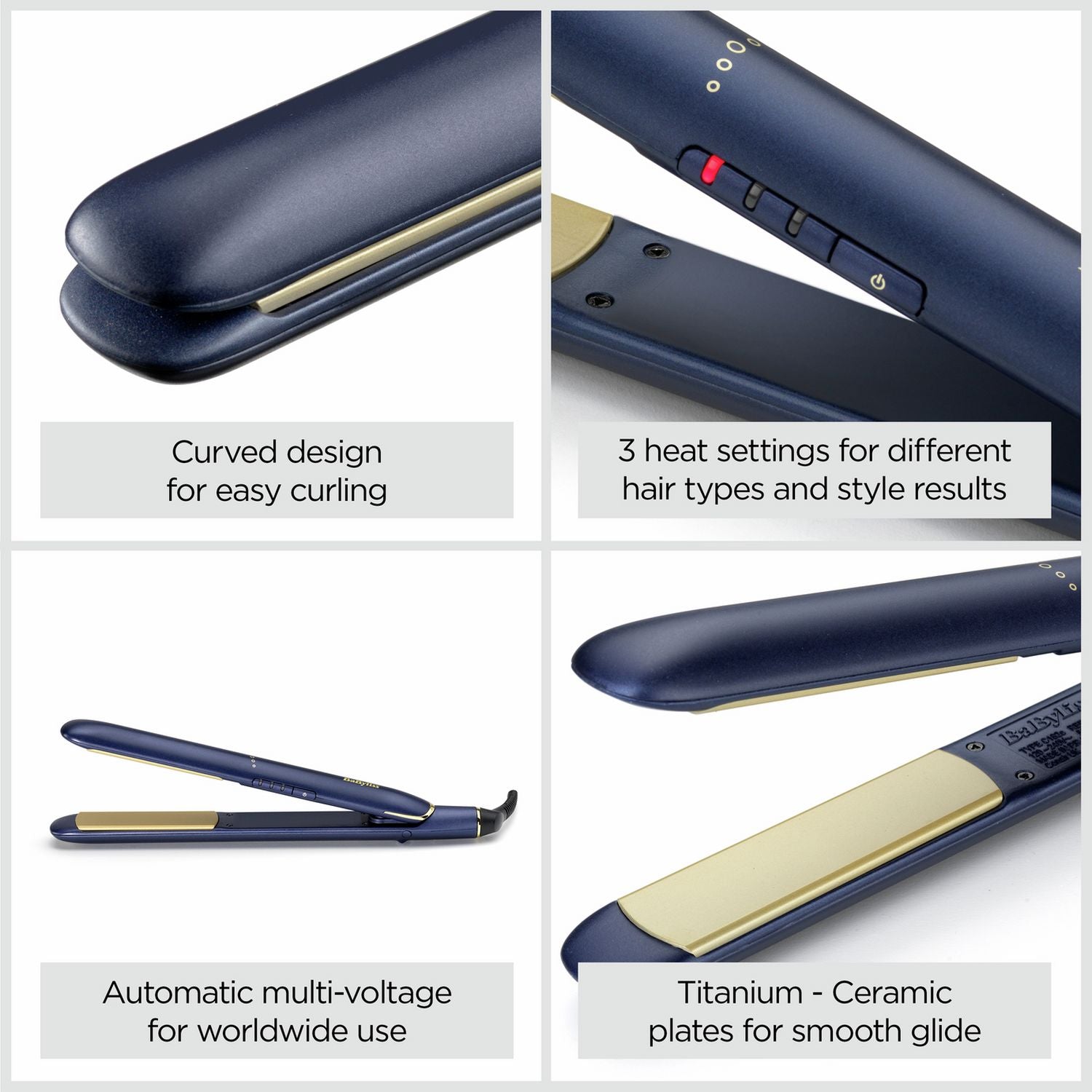 BaByliss Luxe straightener 2516U midnight blue - British product