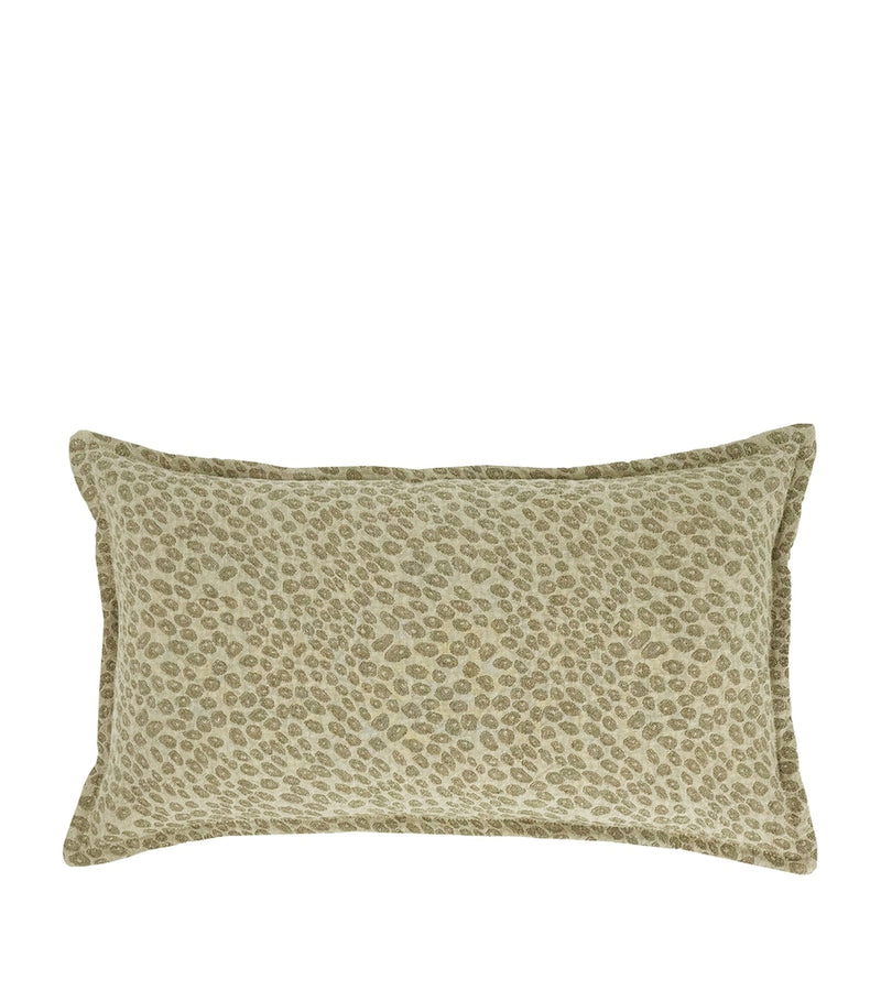 De Le Cuona Linen Leopard Kanoko cushion 35cm x 60cm - British product