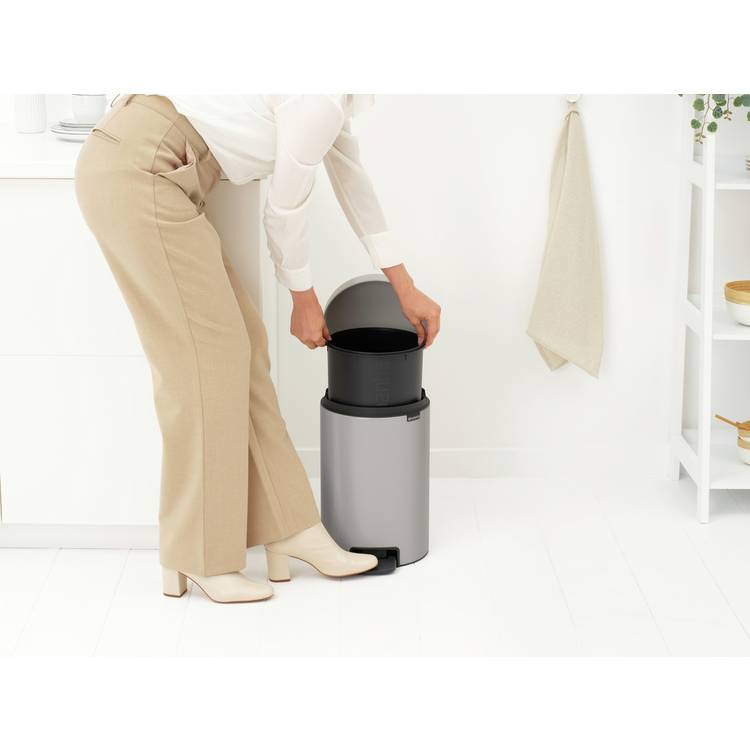 Brabantia NewIcon 12L pedal bin soft grey (British brand)