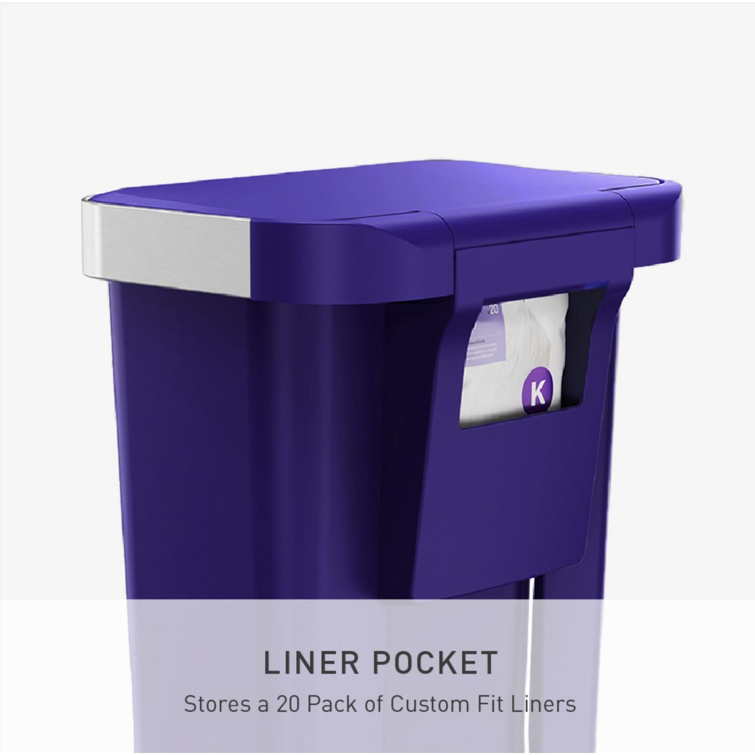 Simplehuman indigo blue pedal bin 45 litre (British brand)