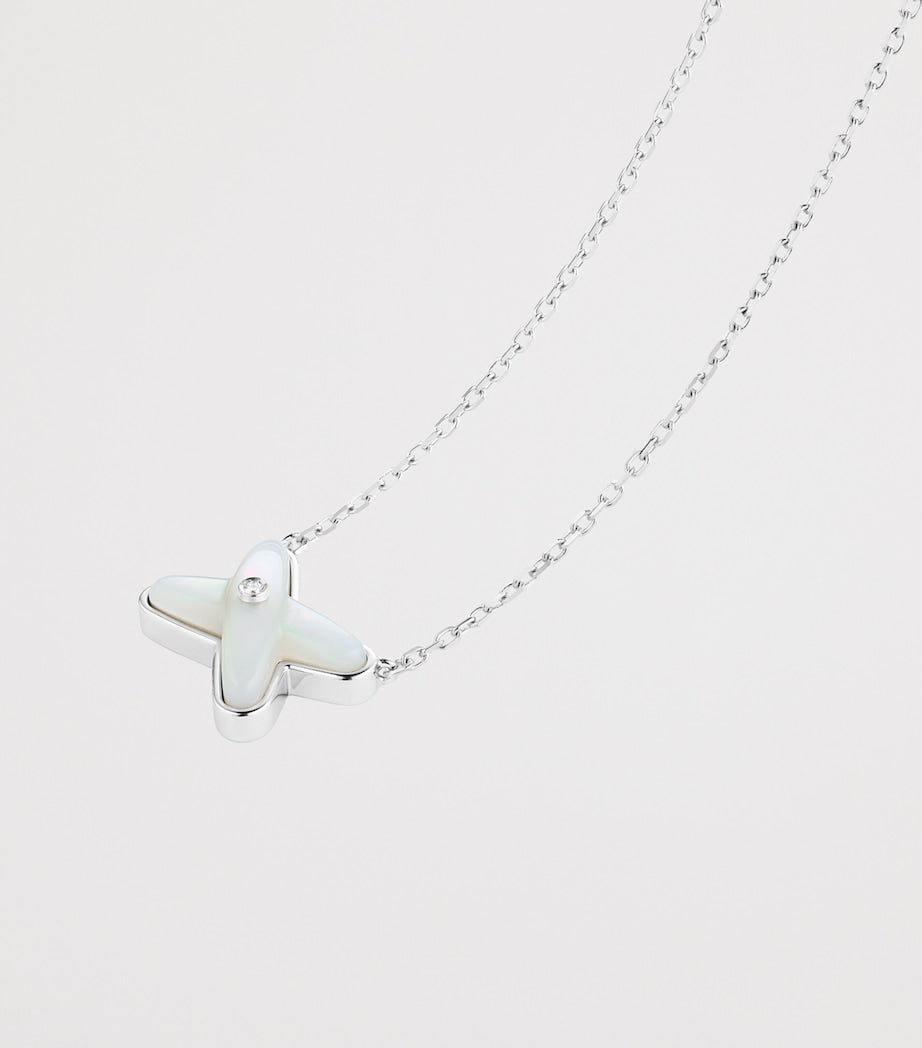 Chaumet white gold diamond mother-of-pearl pendant necklace (British brand)