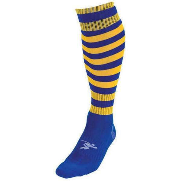 Precision Adult Pro Hooped Football Socks (7-12) GOODS Superdrug Royal Blue/Gold  