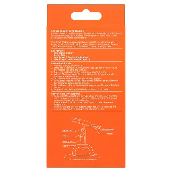 Solait digital luggage scale, imported from the UK