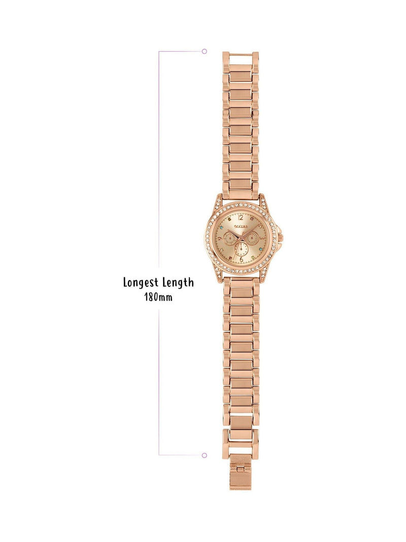 Peers Hardy Tikkers rose gold watch with multicoloured stone dial, imported from the UK