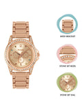 Peers Hardy Tikkers rose gold watch with multicoloured stone dial, imported from the UK
