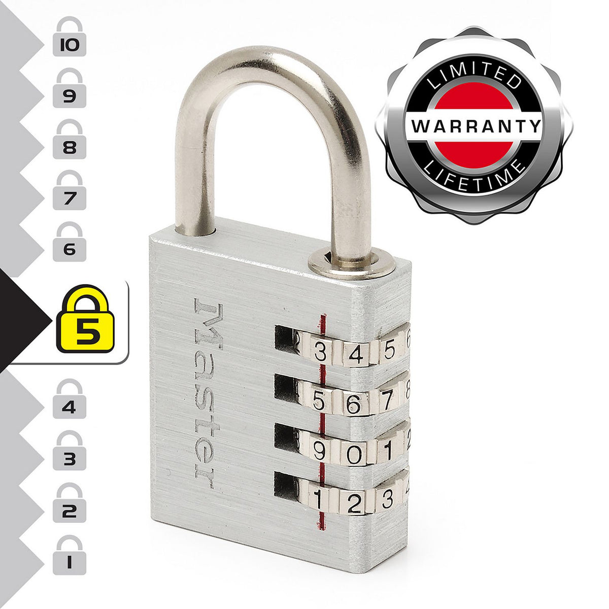 Master Lock combination padlock, 4-digit code lock (British brand)
