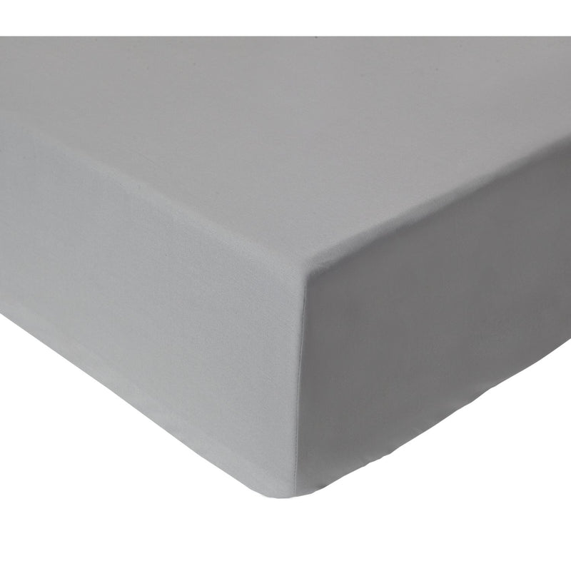 Habitat Cotton Rich 180 TC Plain Dove Grey Fitted Sheet-King