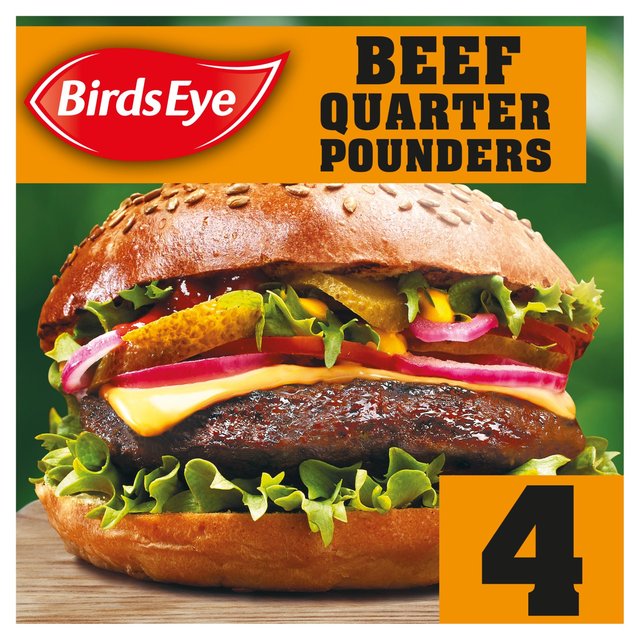 Birds Eye 4 Original Beef Quarter Pounder Burgers    454g GOODS M&S   