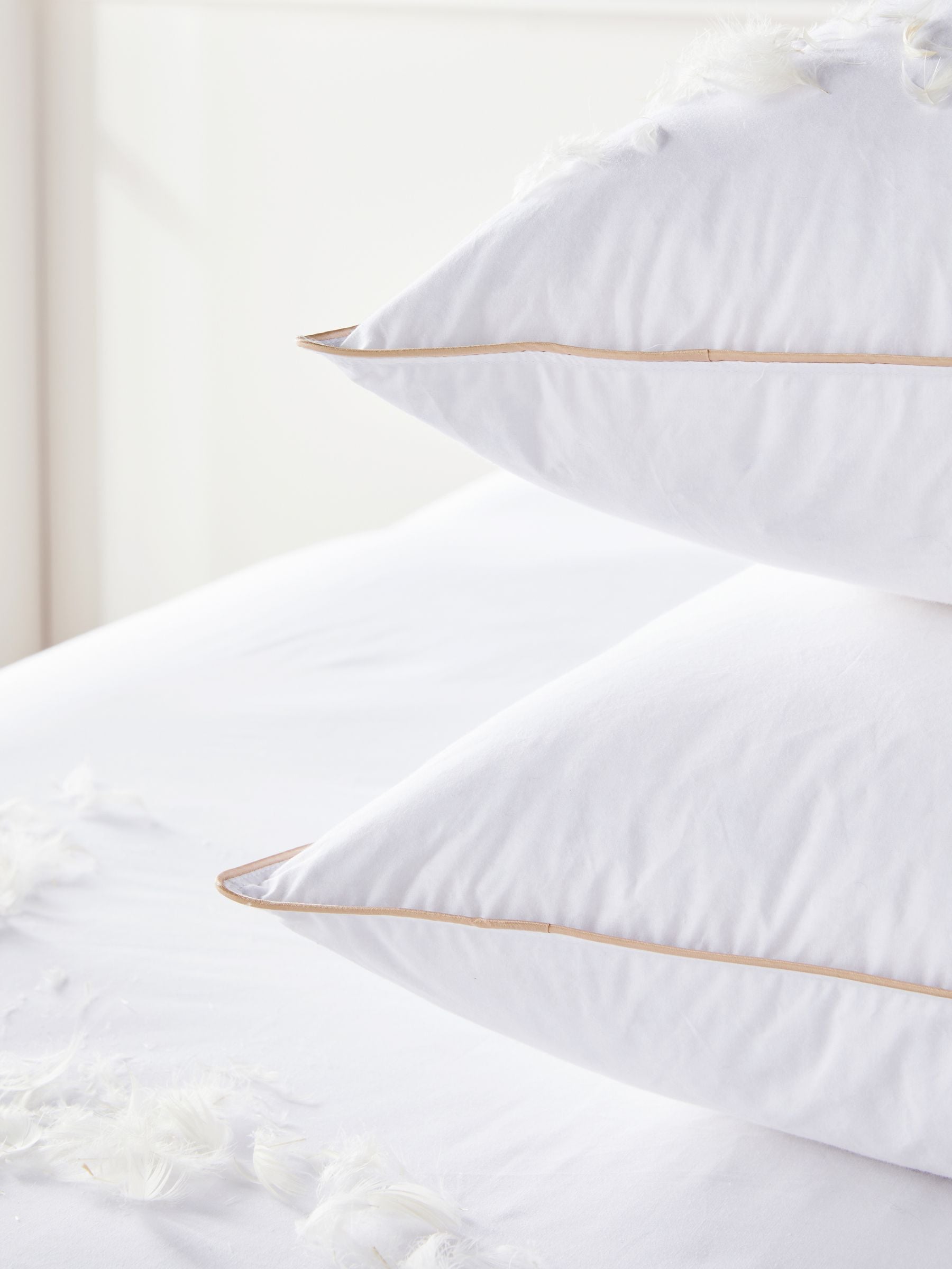 Soft goose feather and down pillows 2-pack (British brand)