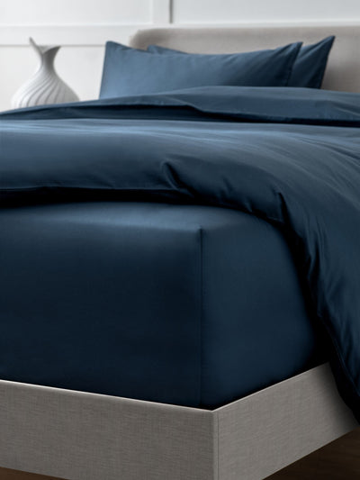 Prochain Drap-housse Satiné Coton Égyptien Collection Luxe Bleu Marine 400 Fils Très Profond - Acheter en ligne sur McGrocer