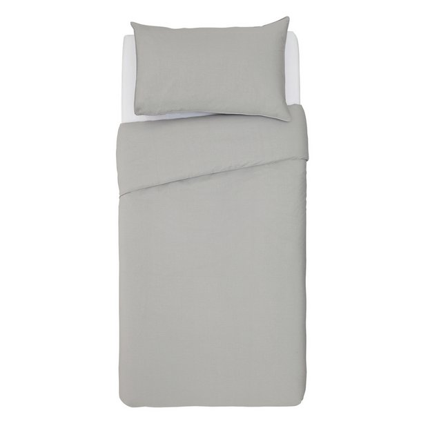 Habitat cotton rich single bedding set in grey, UK version