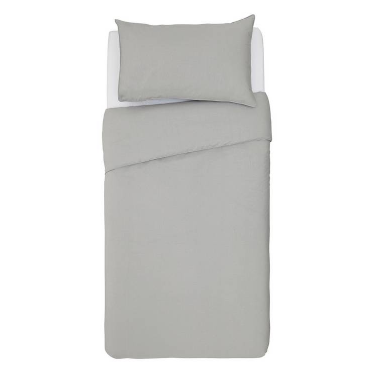 Habitat cotton rich single bedding set in grey, UK version