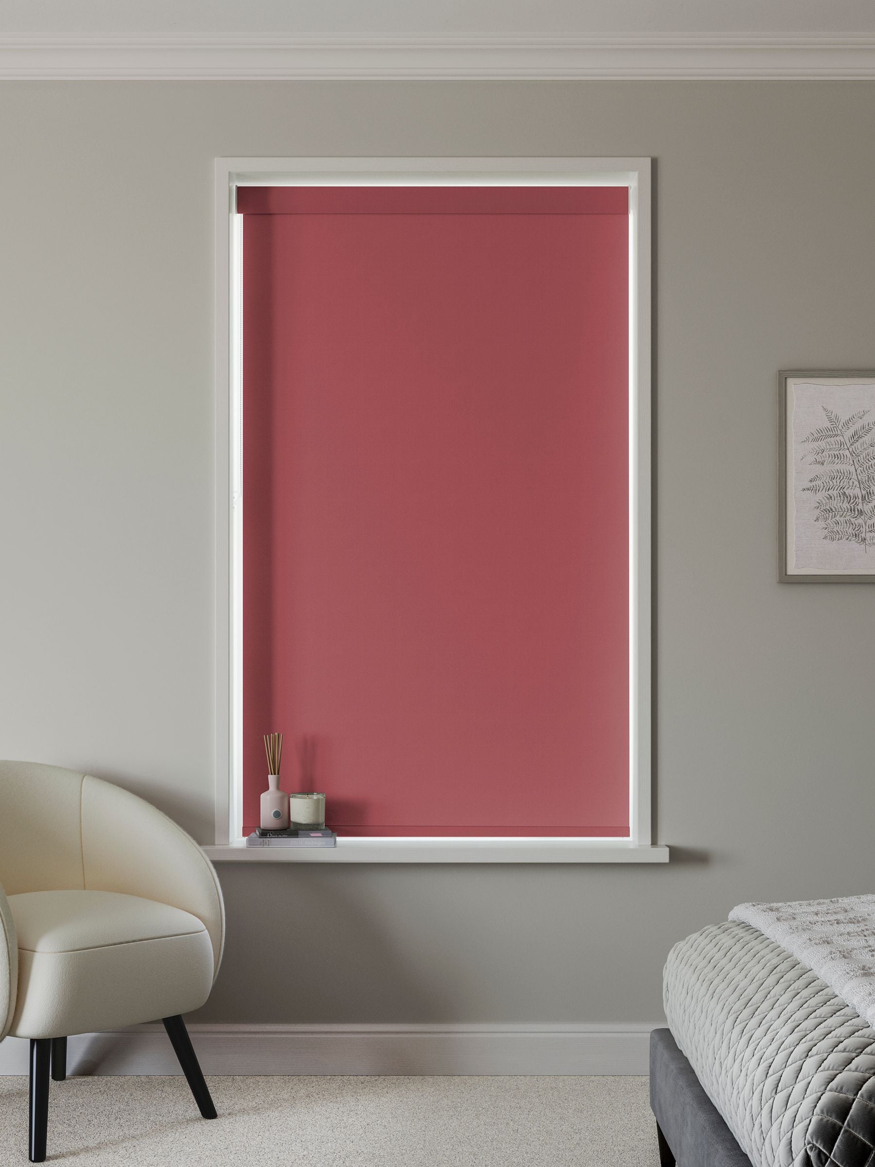 Next Echo blackout roller blind rose pink, imported from the UK