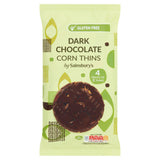 Sainsbury's Dark Chocolate Corn Thins 4x22.5g Lunchbox snacking Sainsburys   