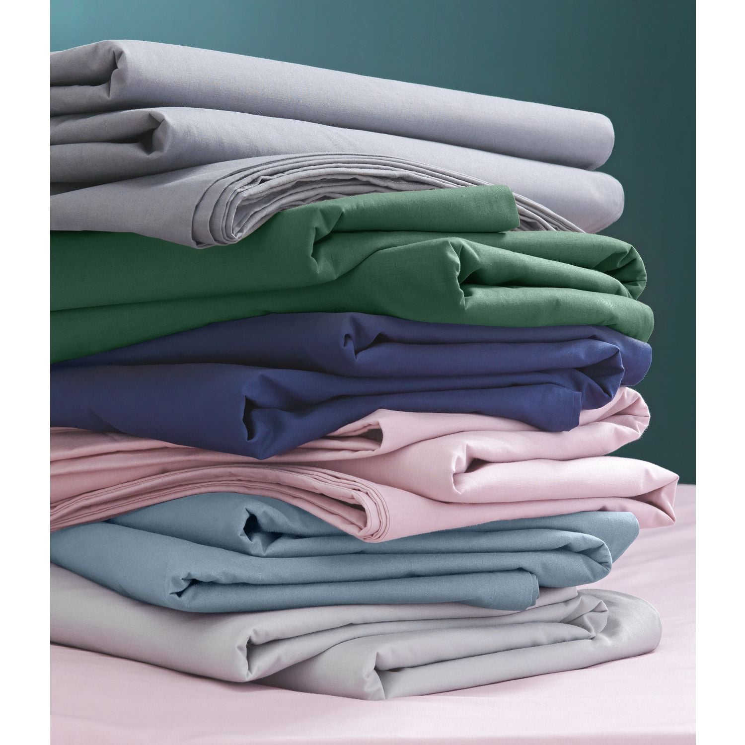Habitat Cotton Rich 180 TC Plain Navy Fitted Sheet - Double