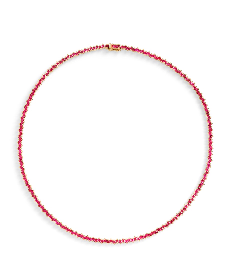 Suzanne Kalan rose gold ruby tennis necklace - British product