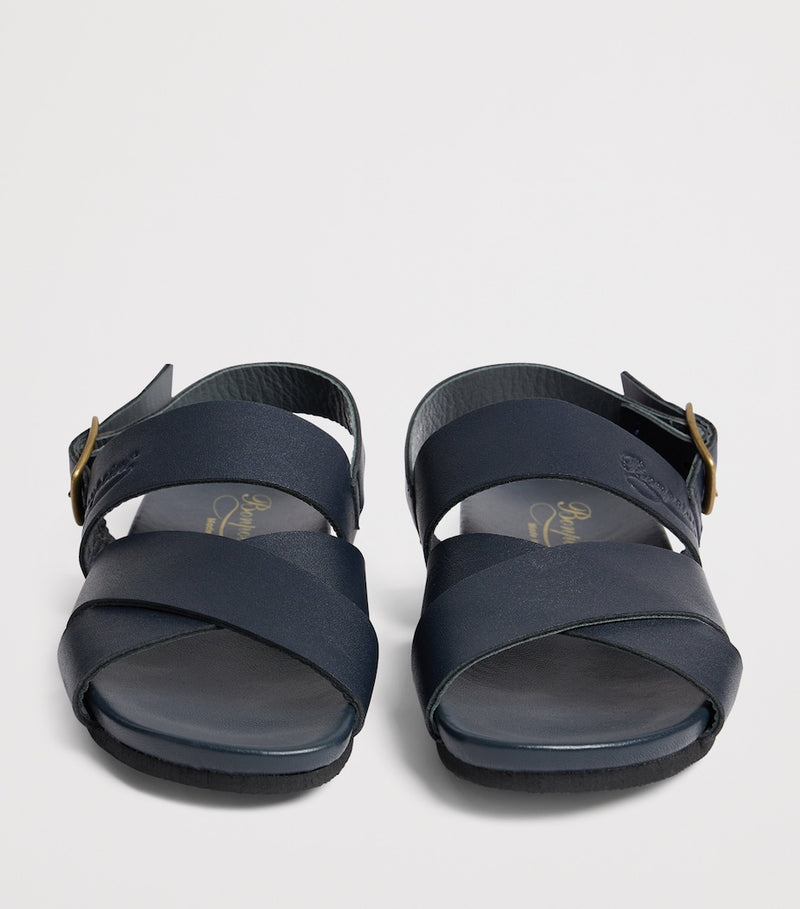 Bonpoint leather sandals with buckle fastening for children - British product