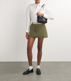 Maje leather belt with gold Clover buckle (British brand)