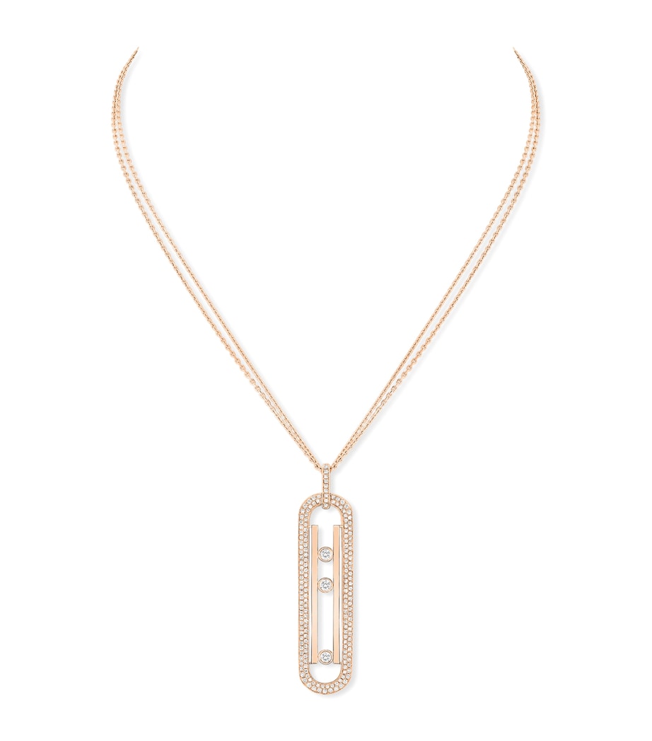 Messika Move 10th Birthday pink gold diamond necklace 1.15ct, imported from the UK
