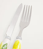 Les-Ottomans ceramic lemon cutlery set 4-piece, UK version